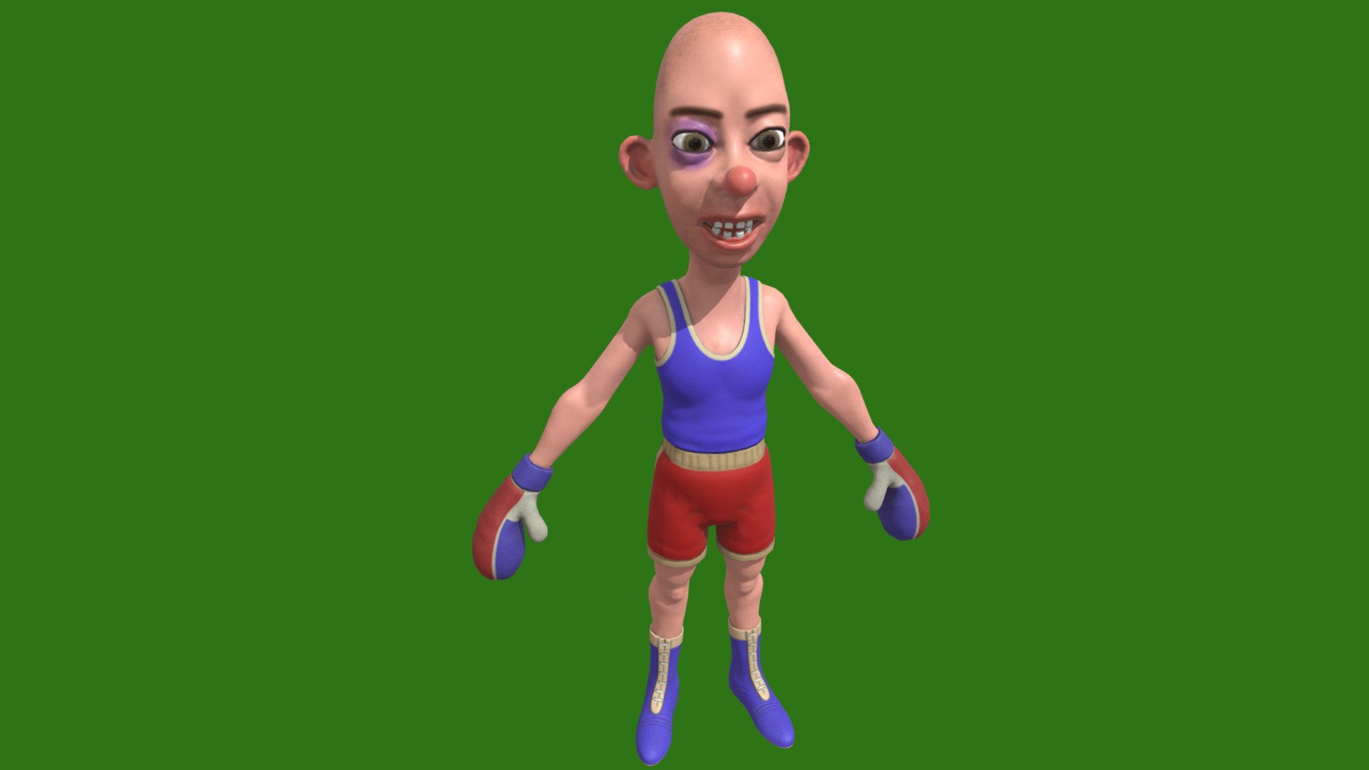 Boxer Cartoon 1 3d model