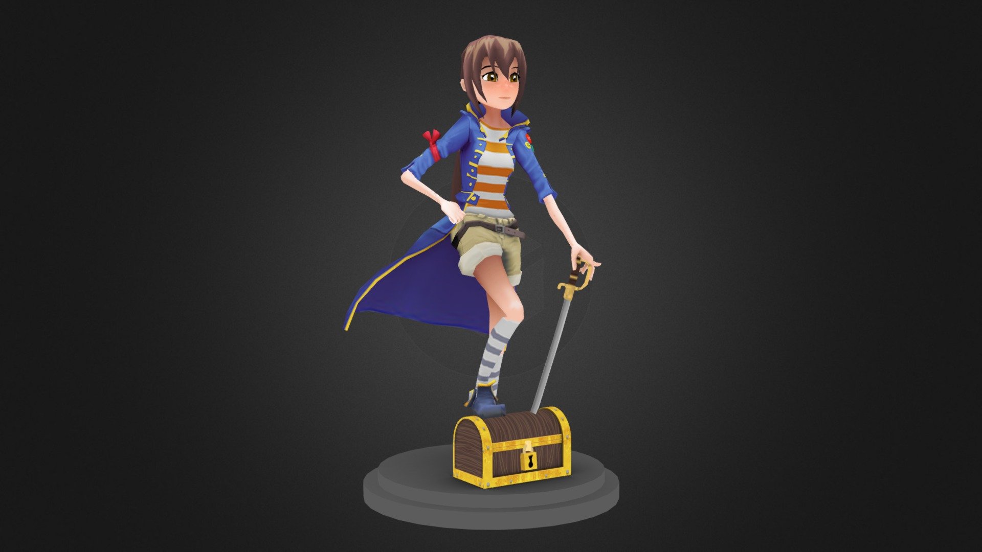 Pirate Girl 3d model