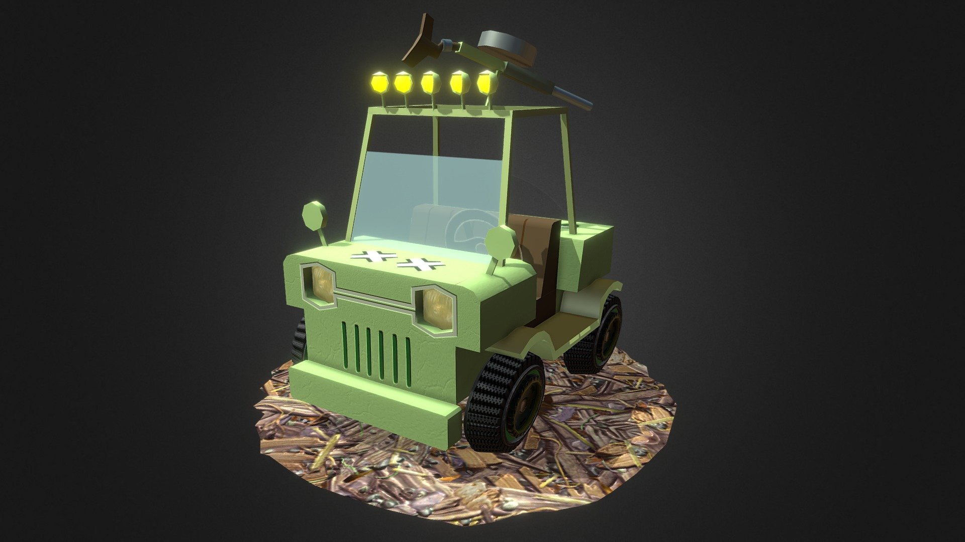 Cartoon Jeep 3d model