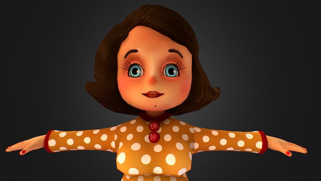 Mom_cartoon character 3d model