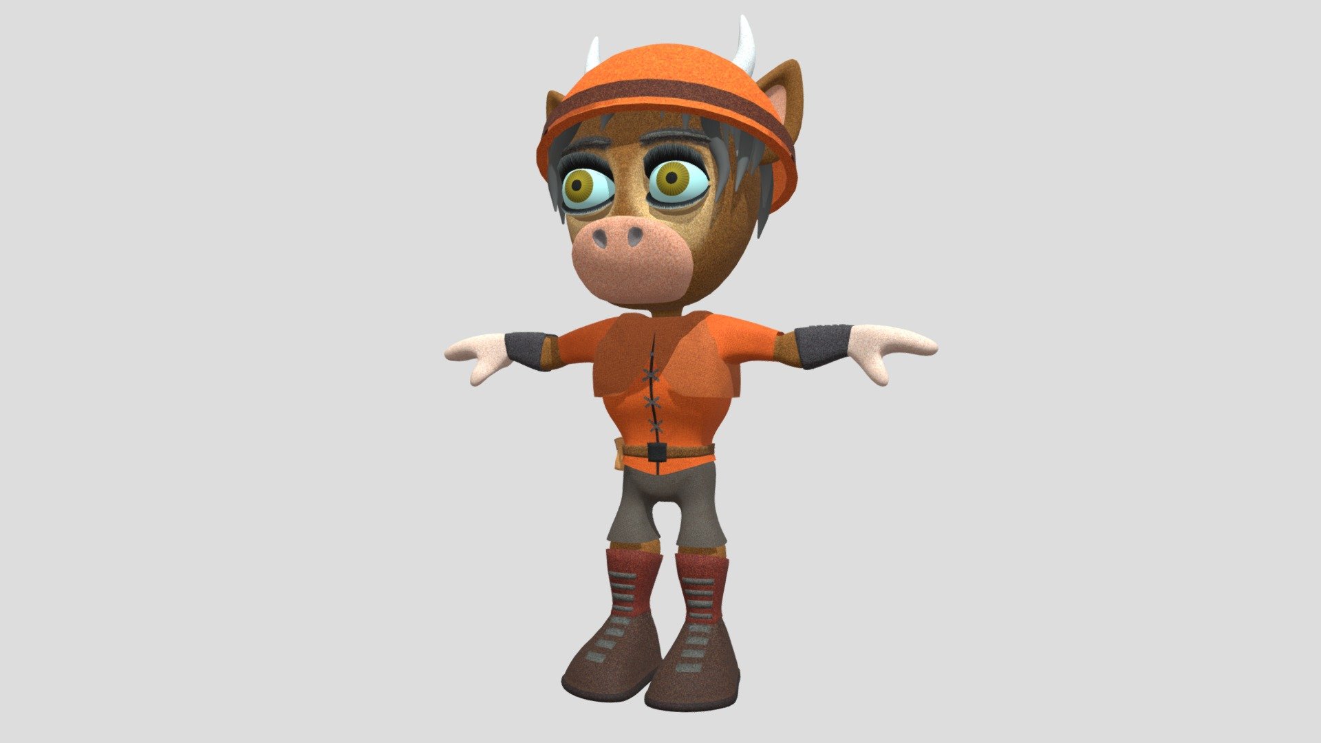 Cartoon person (#2) for game 3d model