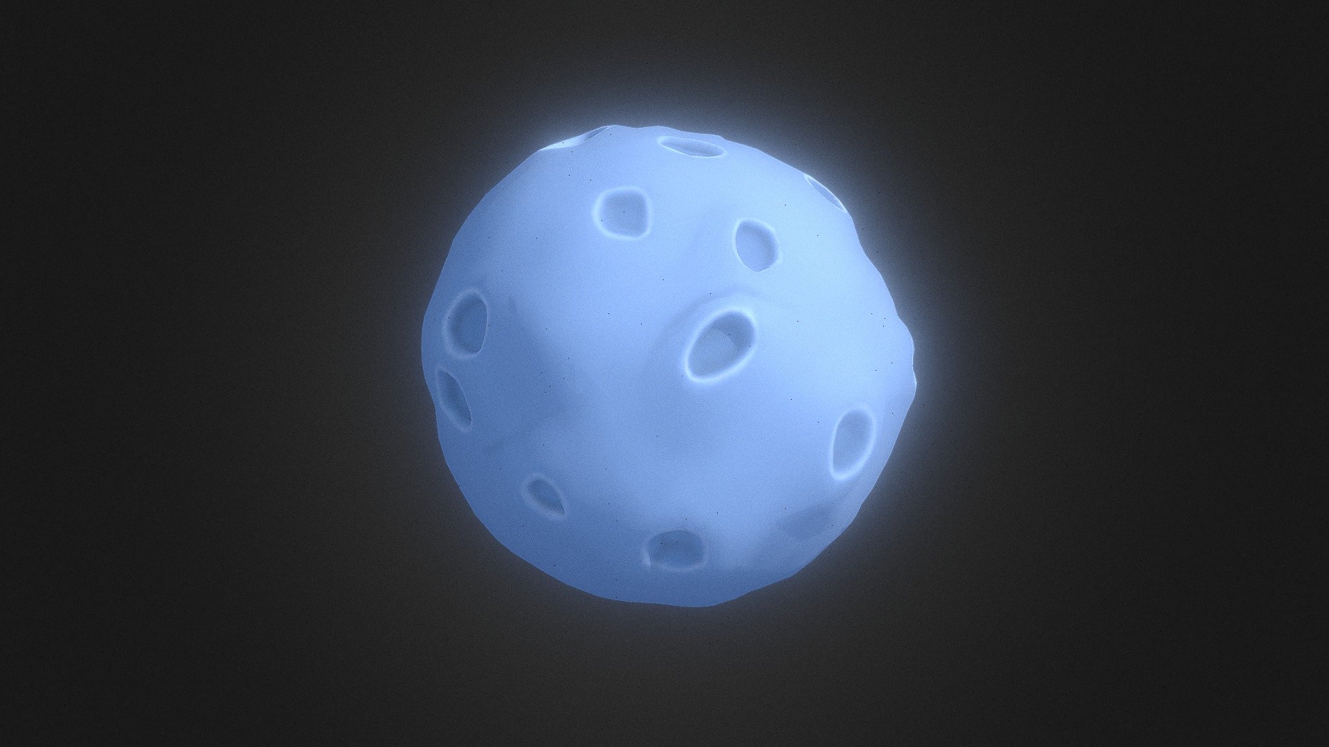 Cartoon Low Poly Moon 3d model