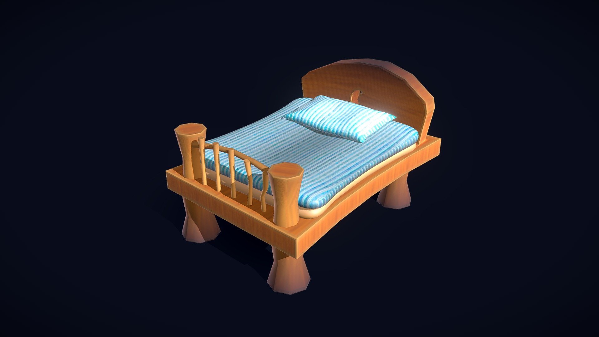 Cartoon Bed 3d model