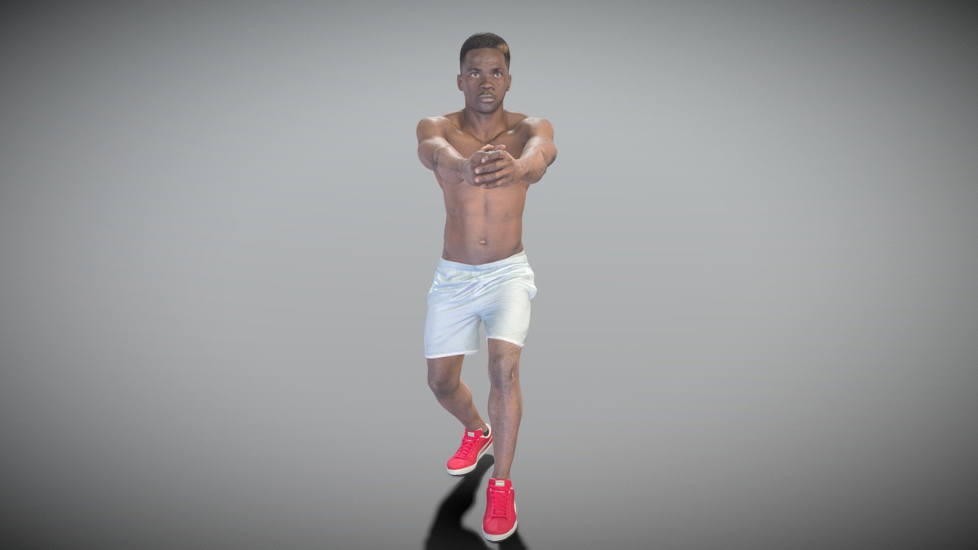 African guy playing volleyball 338 3d model