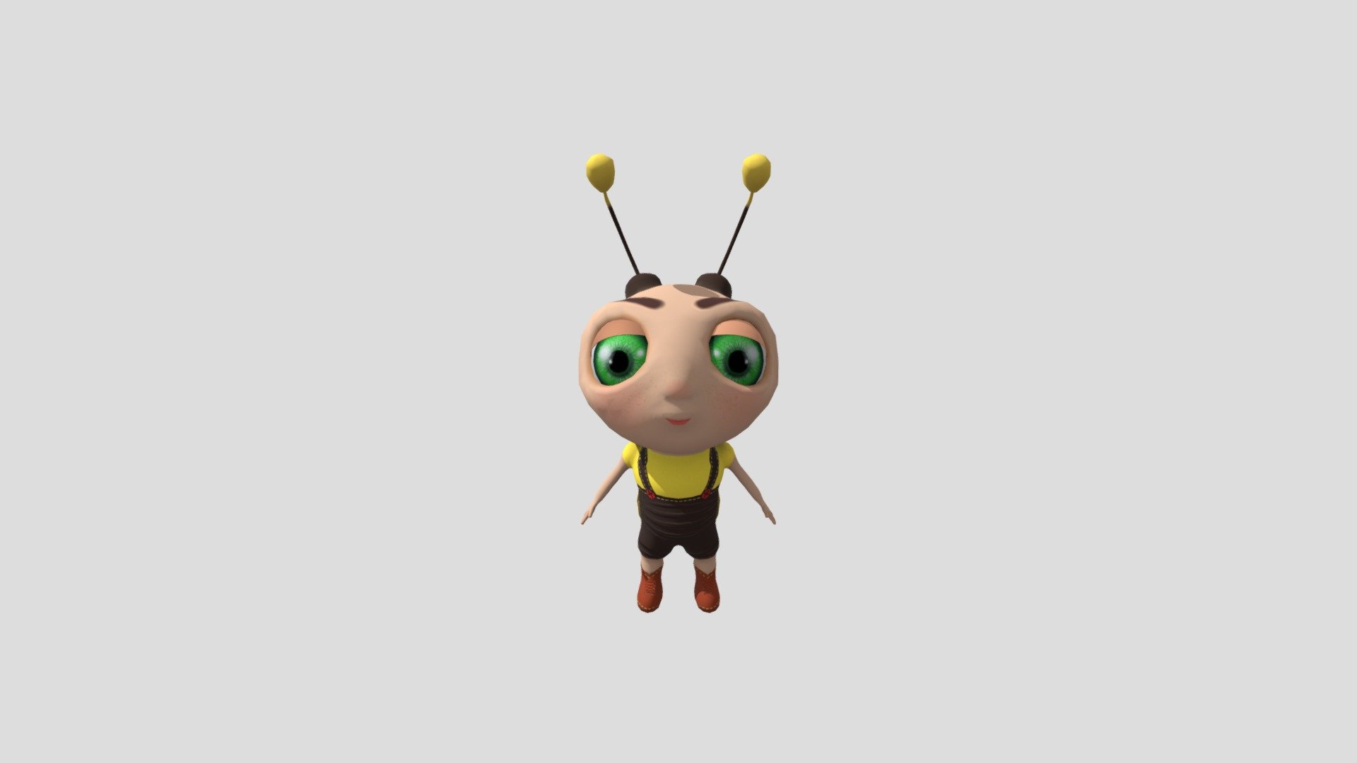 Rigged Stylized Cartoon Bee Character 3d model