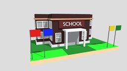 Low Poly School:3D Model of an Educational Haven