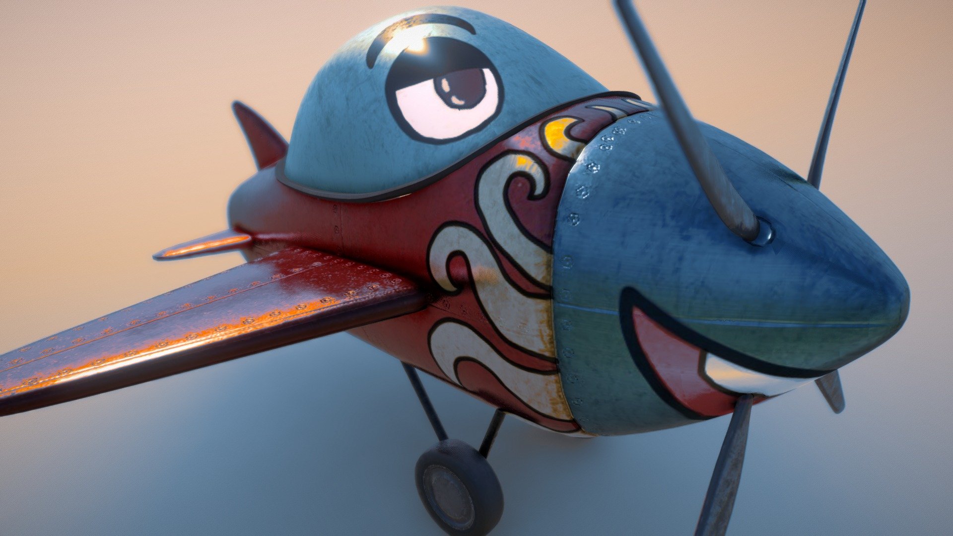 Airplane Cartoon 3d model