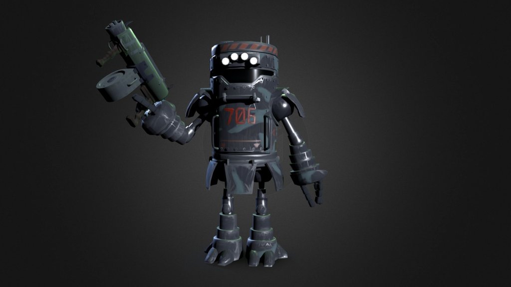 cartoon mecha 3d model