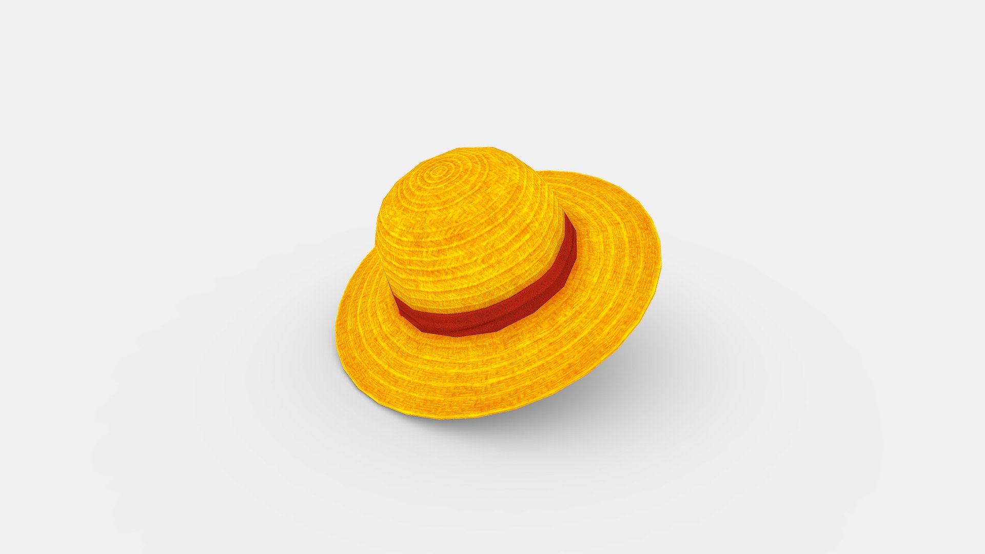 Cartoon yellow straw hat 3d model