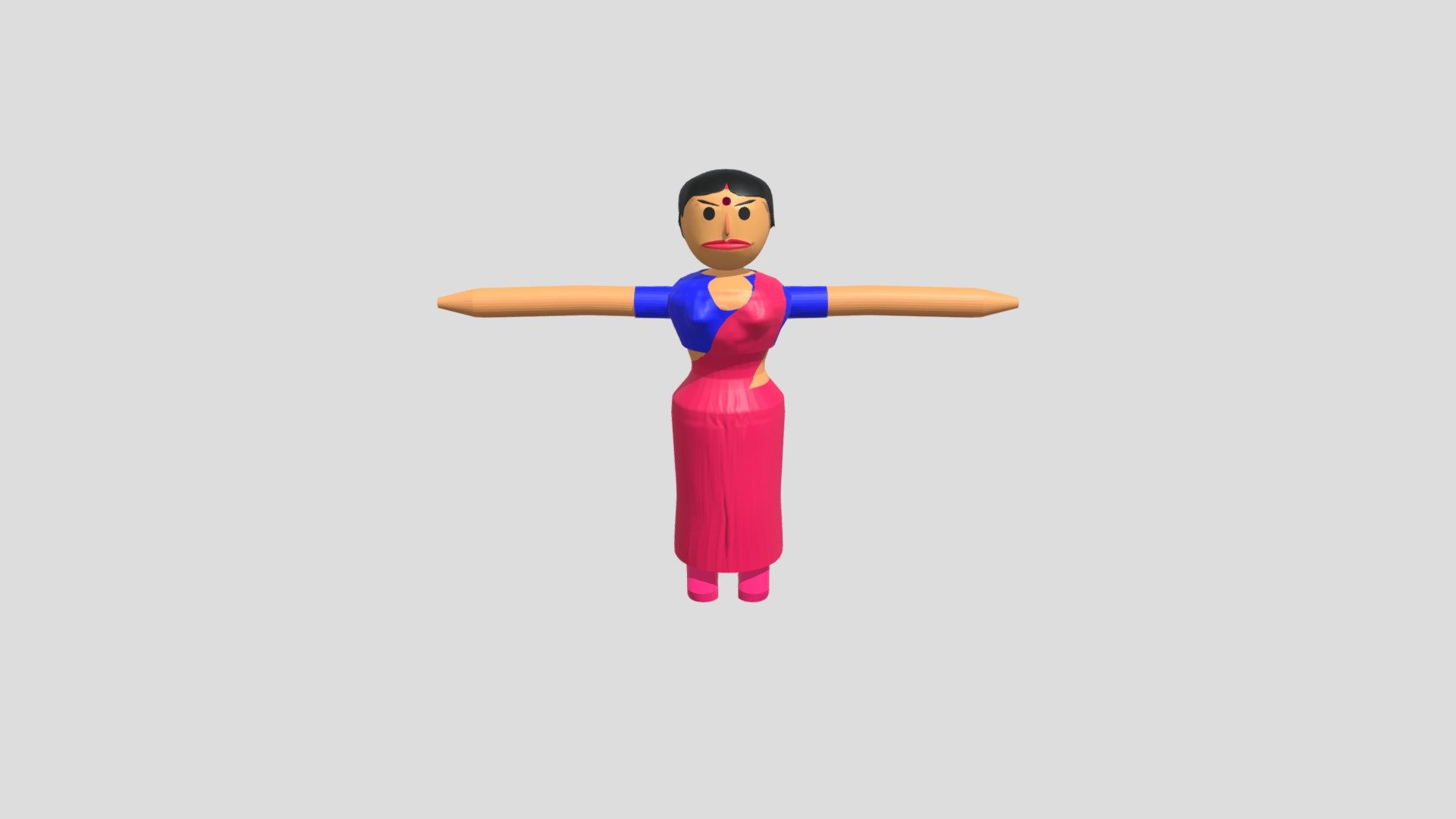 DNC Indian women cartoon Model 3d model