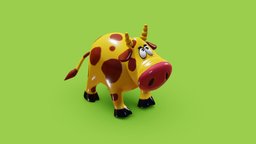 Cow Cartoon Toy Lowpoly