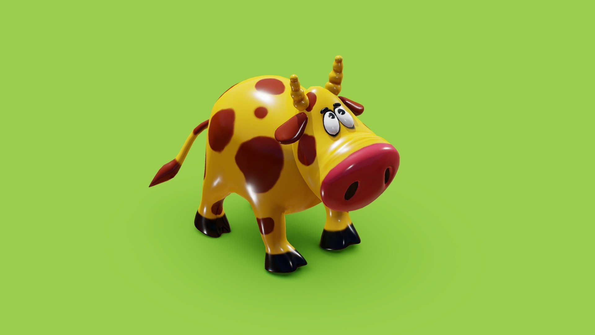 Cow Cartoon Toy Lowpoly 3d model