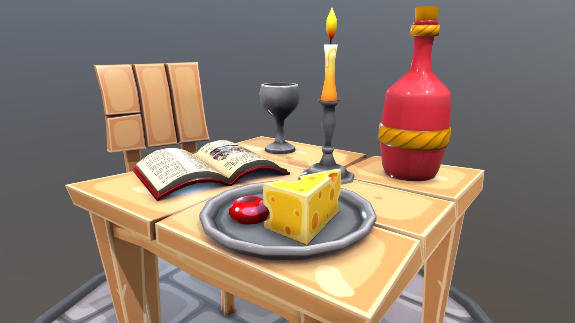 cartoon game props practice 3d model