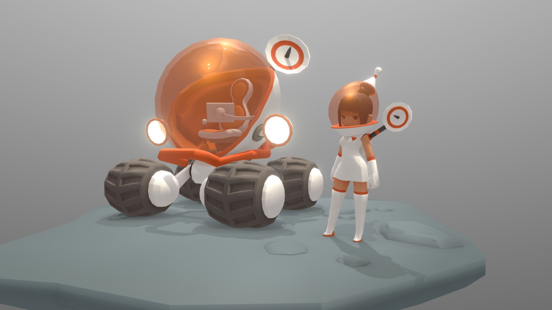 astronaut girl 3d model