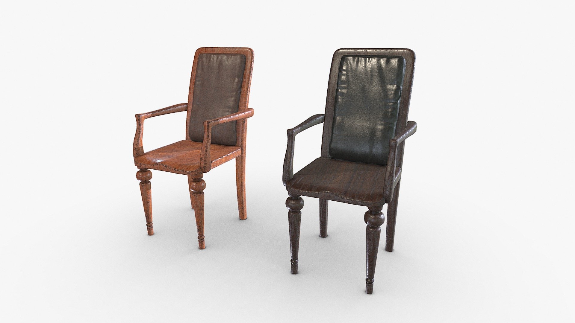 Wooden chairs 3d model