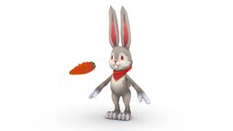 Easter Bunny Low Poly Cartoon 2023