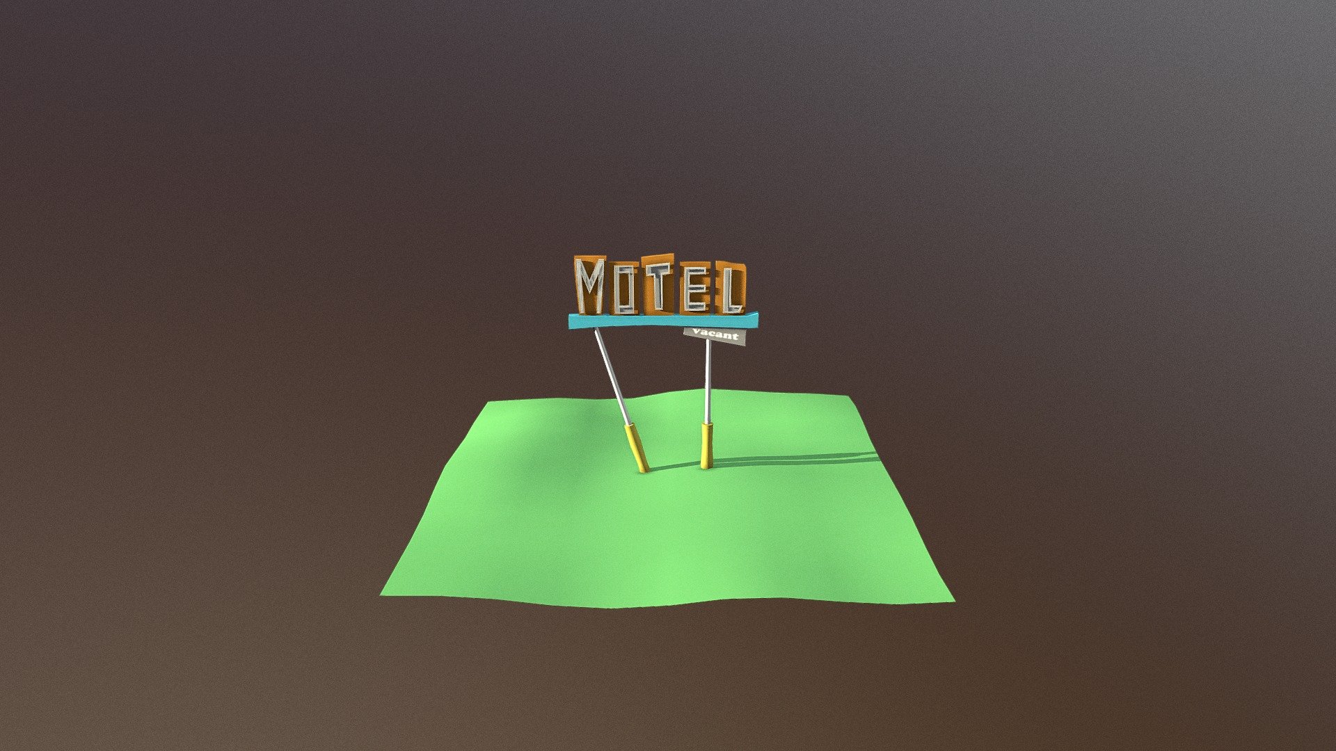 Stylised Motel Sign 3d model