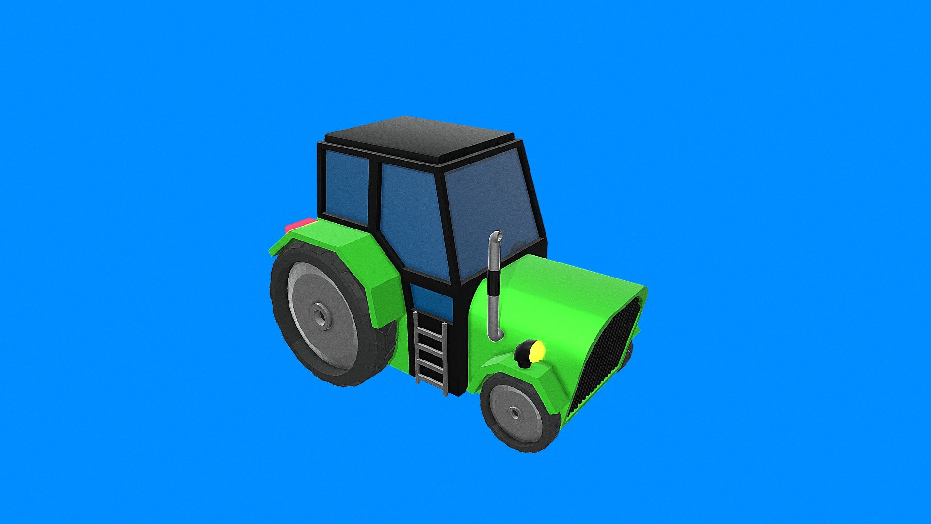 Low Poly Cartoon Tractor 3d model