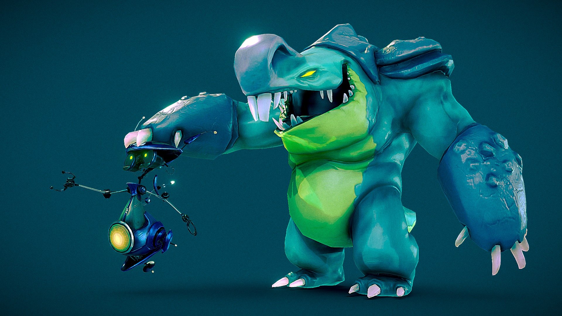 Nav Bot and Elder Beast 3d model