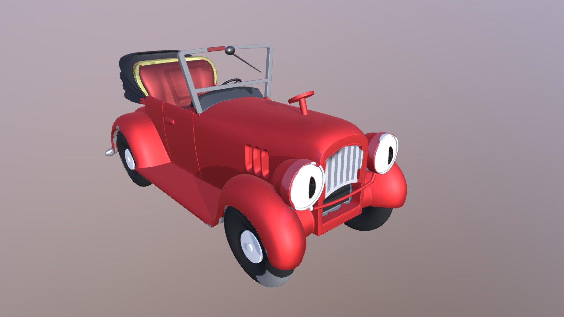 colored Cartoon Car 3d model