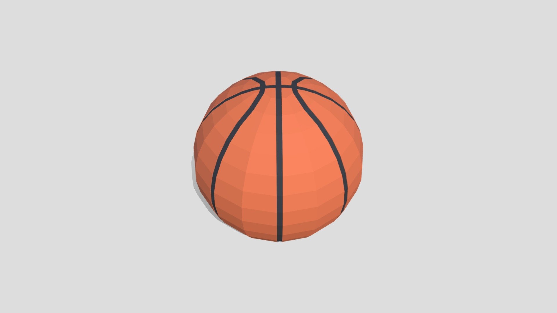 Low Poly Cartoon Basketball Ball Free 3d model