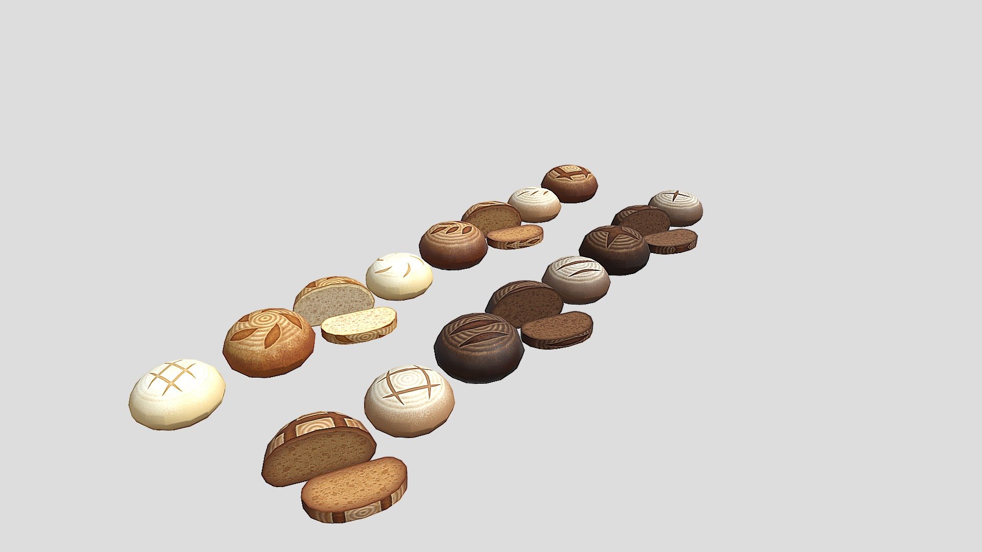 Cartoon Bakery Products 3d model