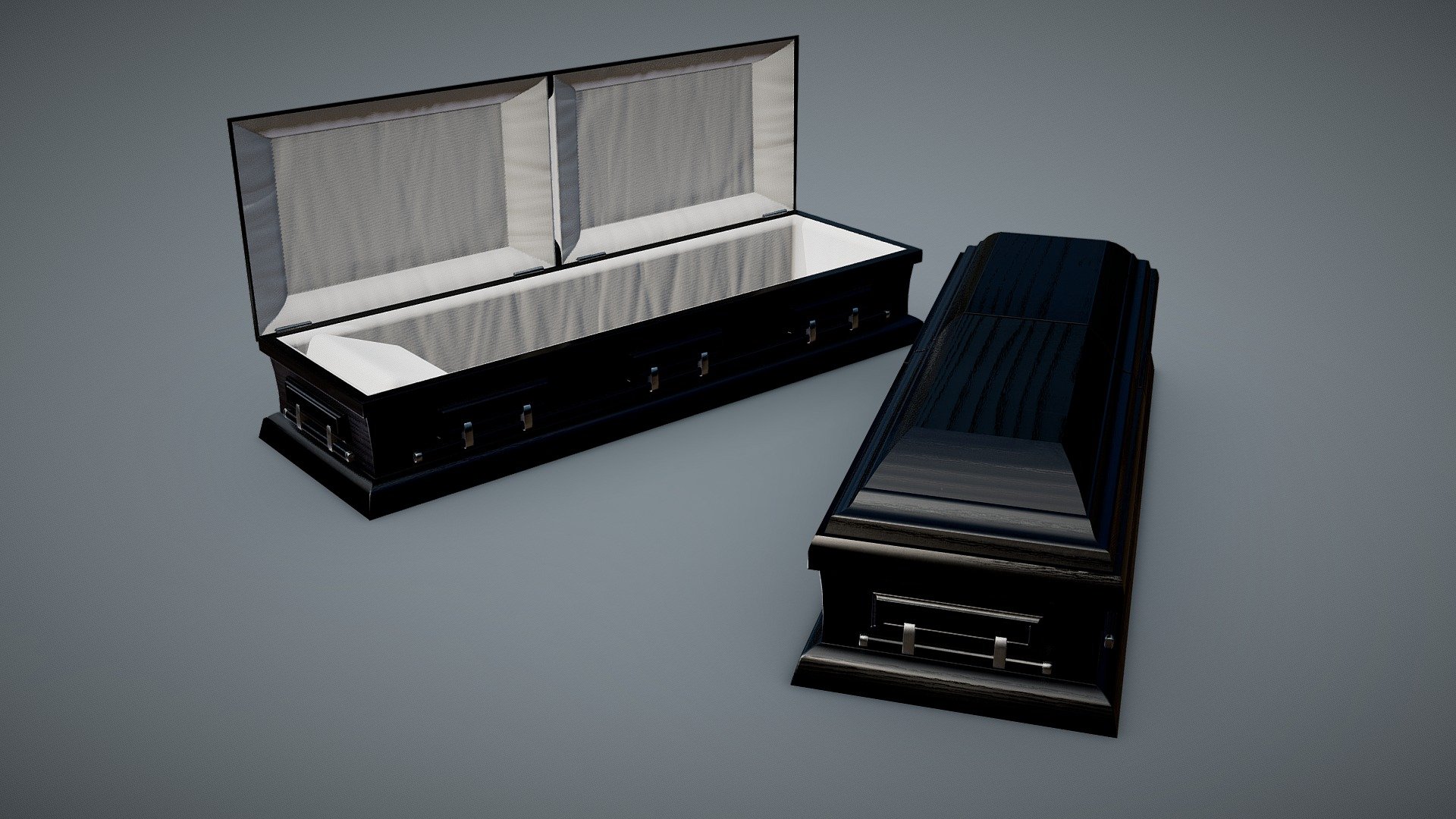 Wooden Casket Black 3d model