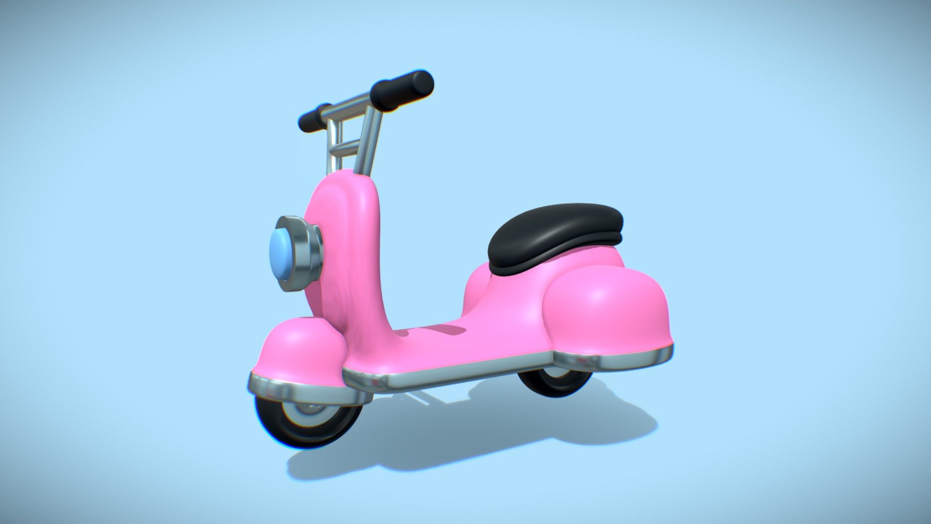 cute cartoon scooter 3d model