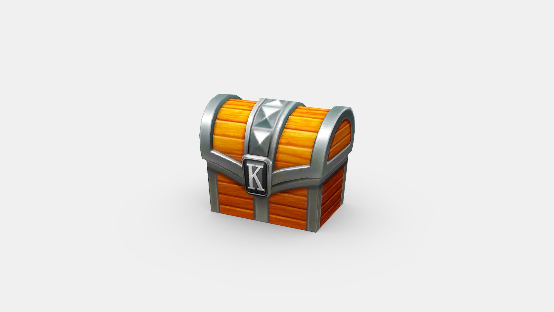 Cartoon Metal Treasure Chest 3d model