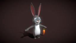 Cartoon Rabbit Rigged 3D Model