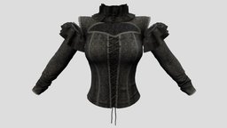 Female Punk Rave Victorian Black Corset Top