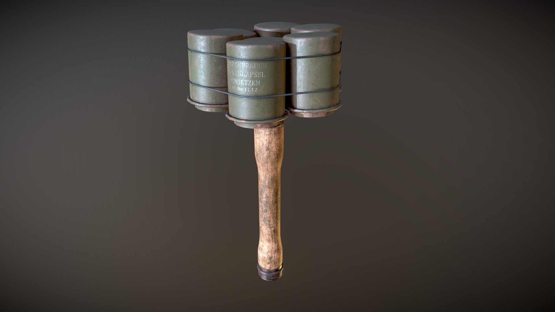 Nazi M24 Steilhandgrenate Stick Grenade 3d model