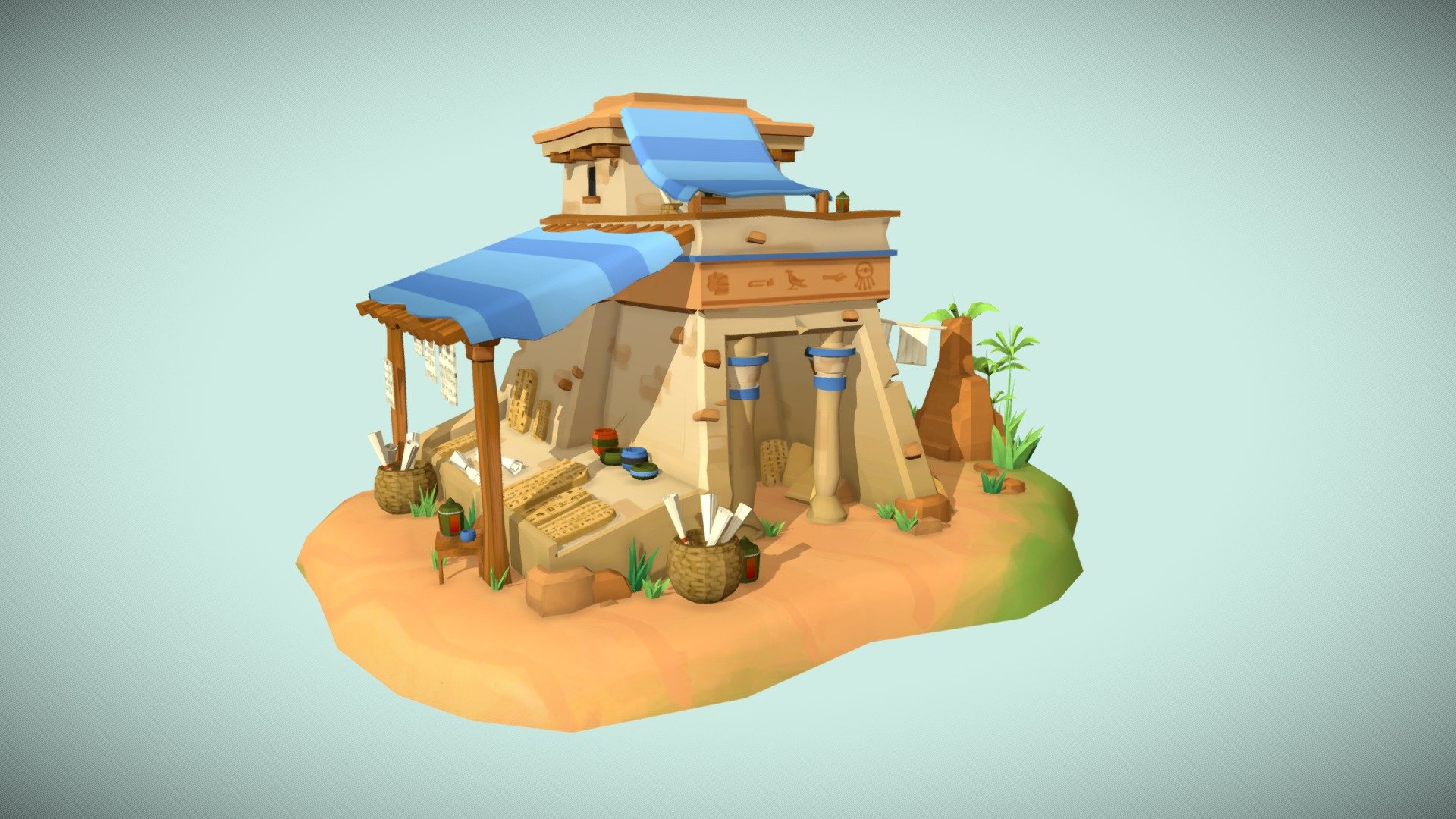 DAE Villages | Ancient Egyptian Scroll Maker 3d model