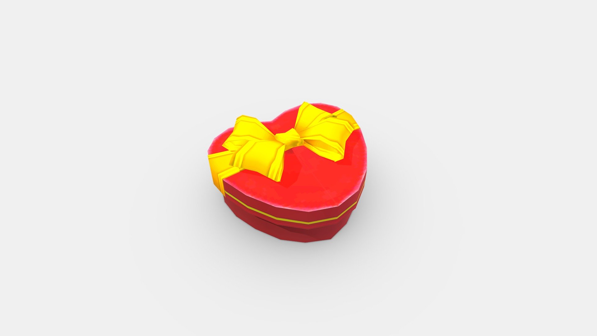 Cartoon red heart-shaped gift box 3d model