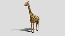 Low Poly Cartoon Giraffe