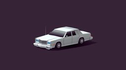 Cartoon Low Poly Chrysler New Yorker 1980