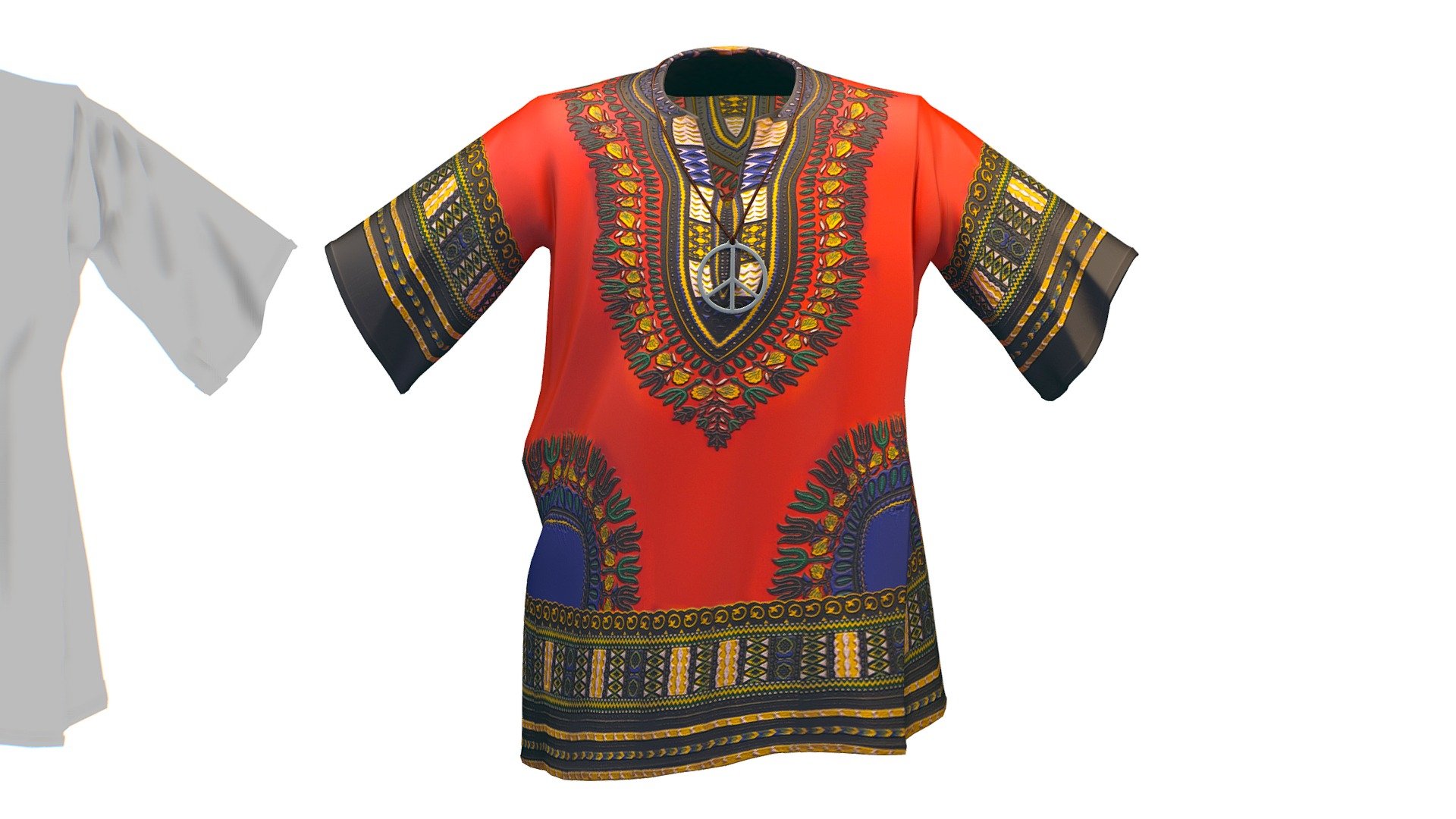 Cartoon High Poly Subdivision Hippie Shirt 3d model