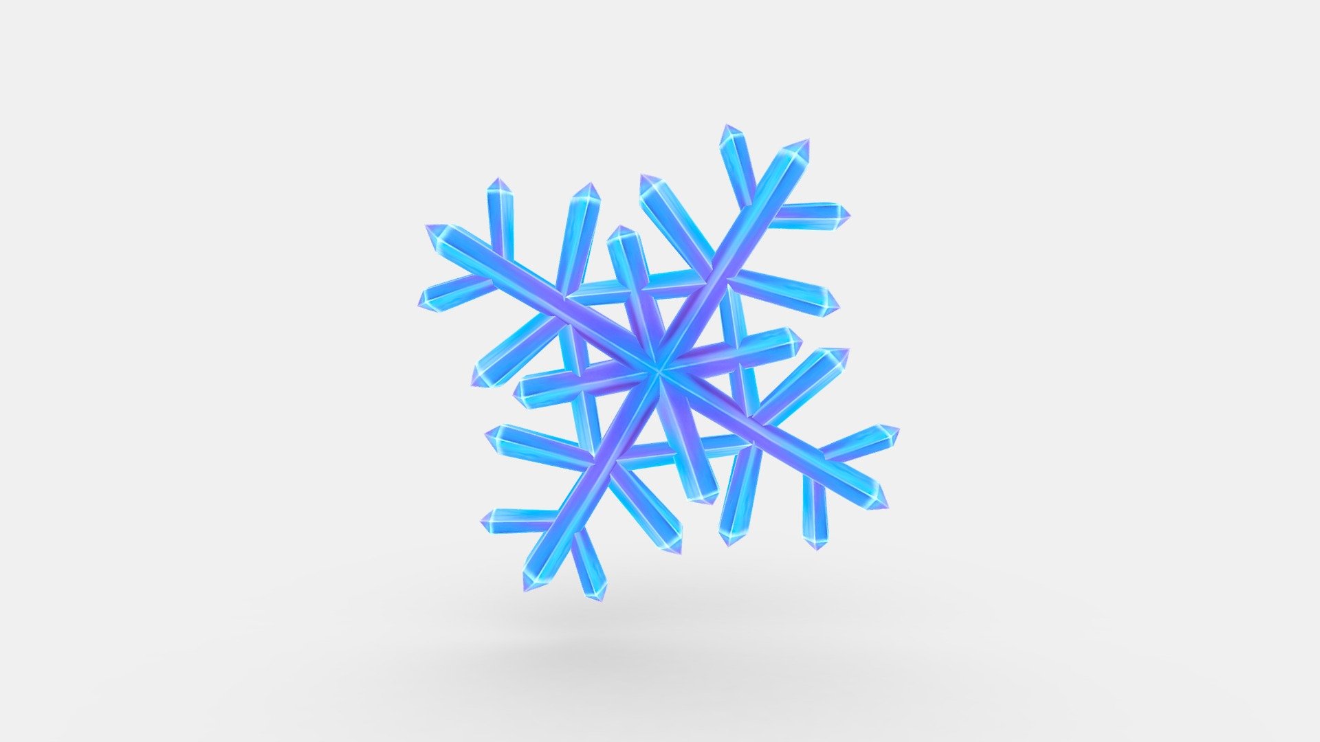 Cartoon snowflake 3d model