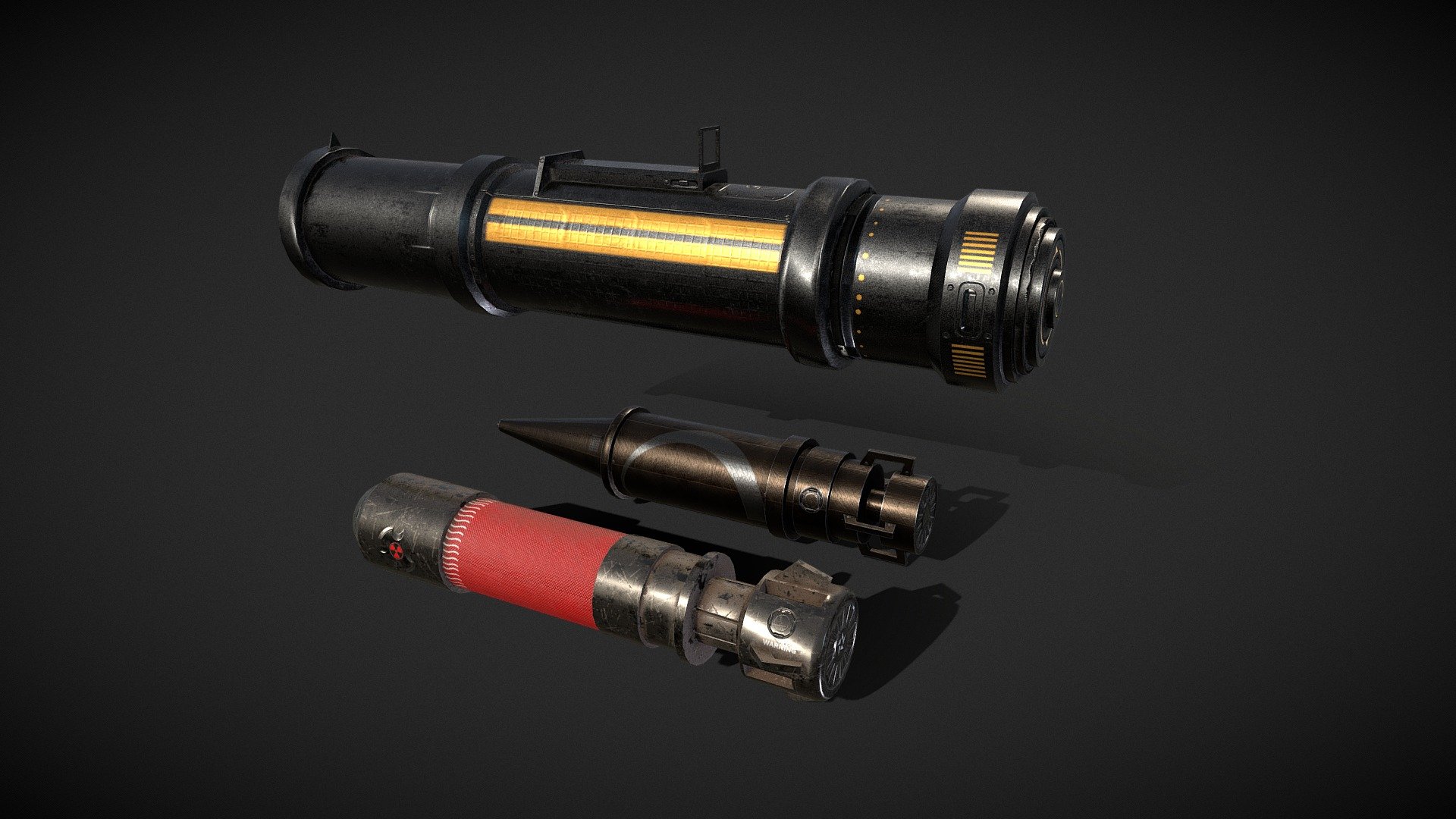 Rocket Launcher + Rockets 3d model