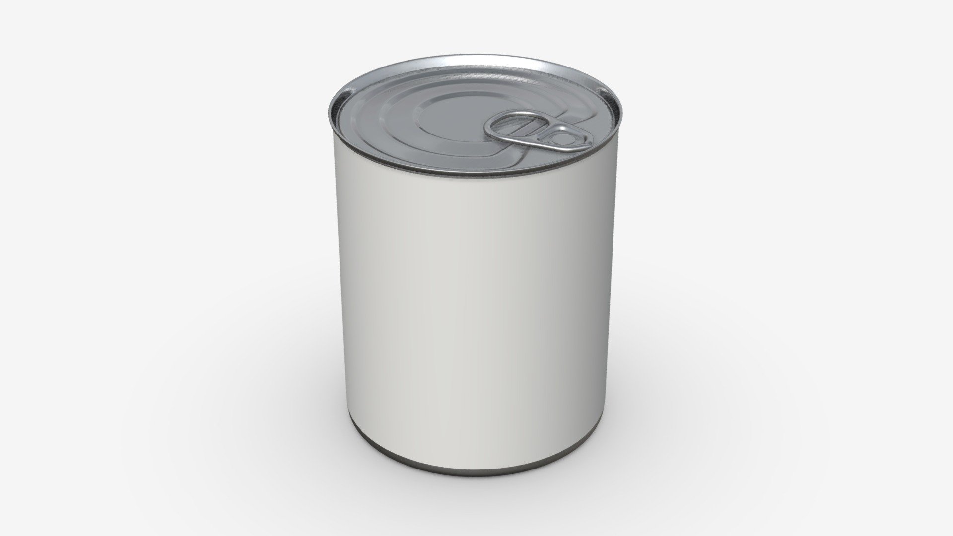 Canned food round tin metal aluminum can 019 3d model