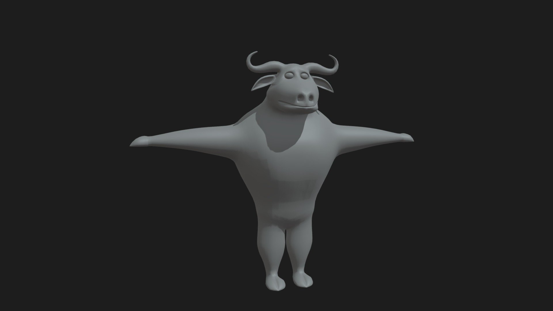 Buffalo cartoon character 3d model