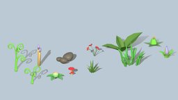 low poly plantes