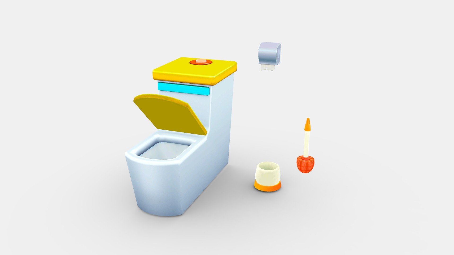 Cartoon toilet 3d model