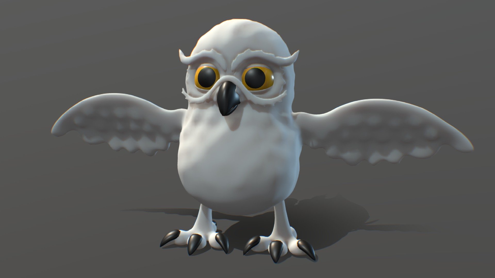 Cartoon Snowy Owl 3d model