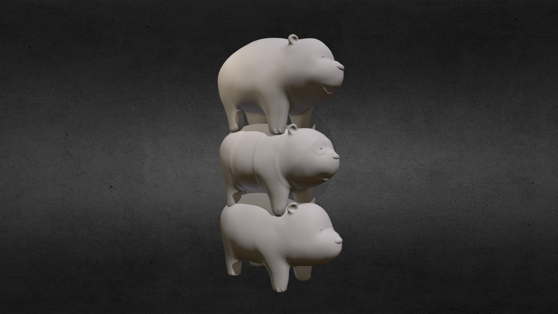 3d printable copy of WeBareBears cartoon heroes 3d model