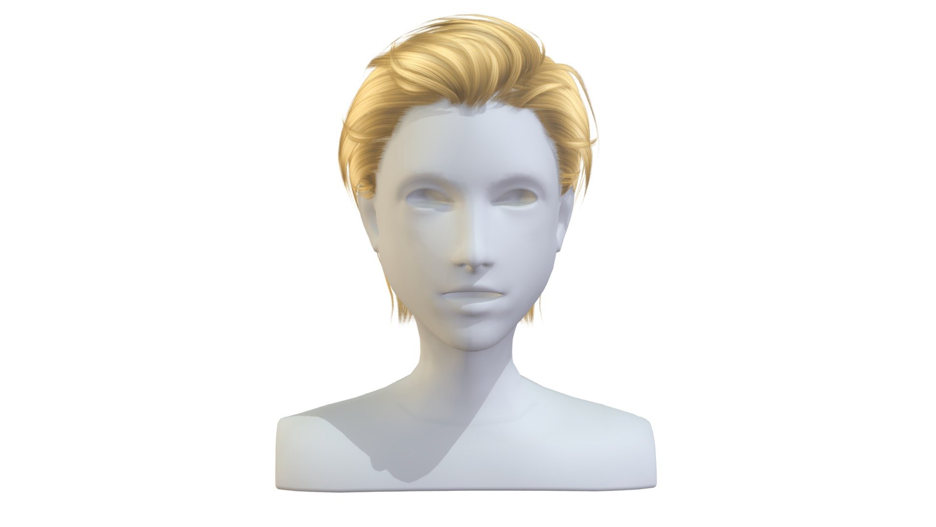 cartoon lush man 001 haircut of short length 3d model