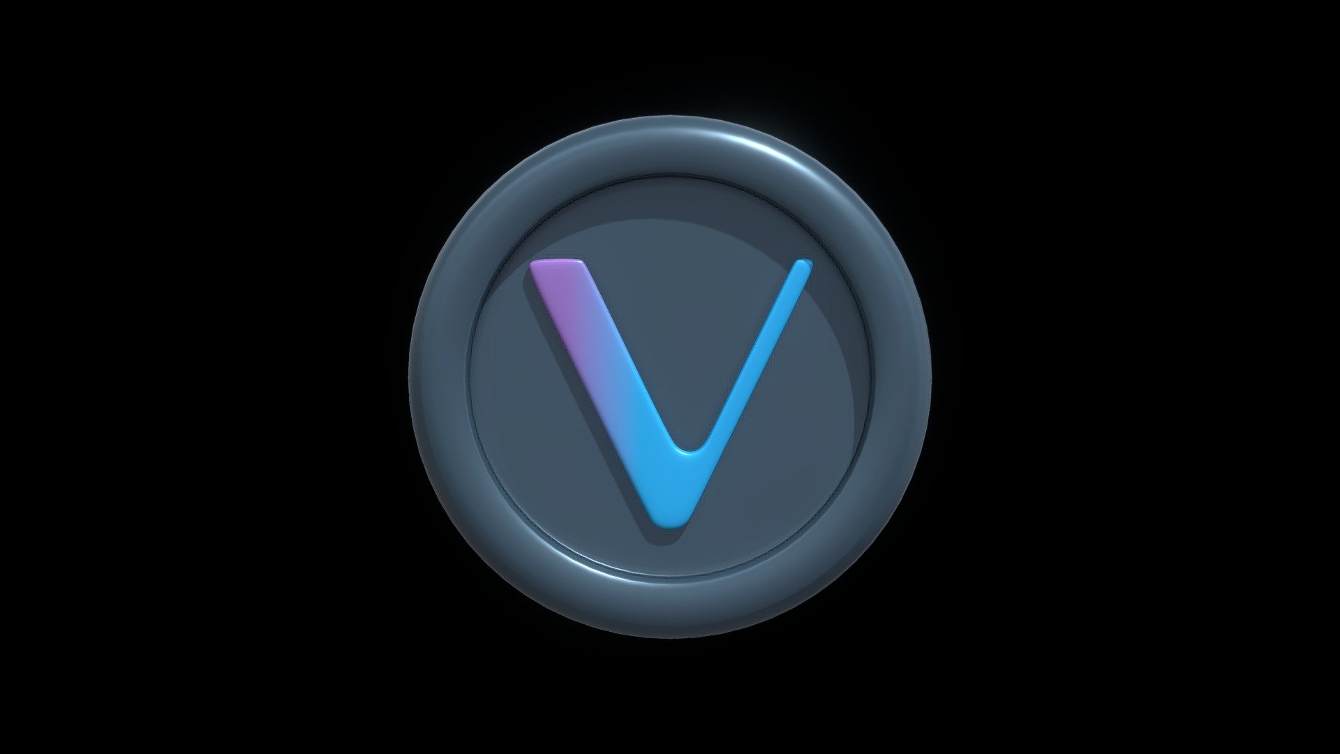 VeChain or VET Crypto Coin with cartoon style 3d model