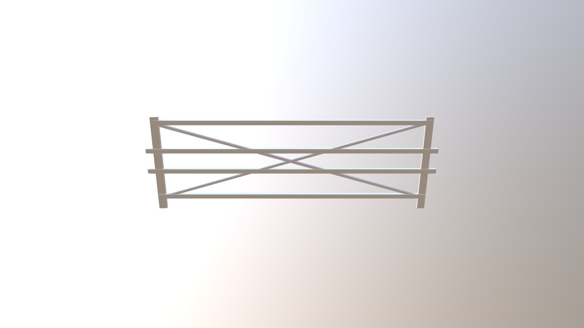 Cartoon Farm Fence 3d model