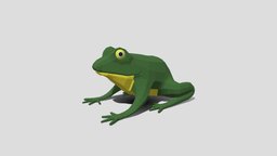 Low Poly Cartoon Frog