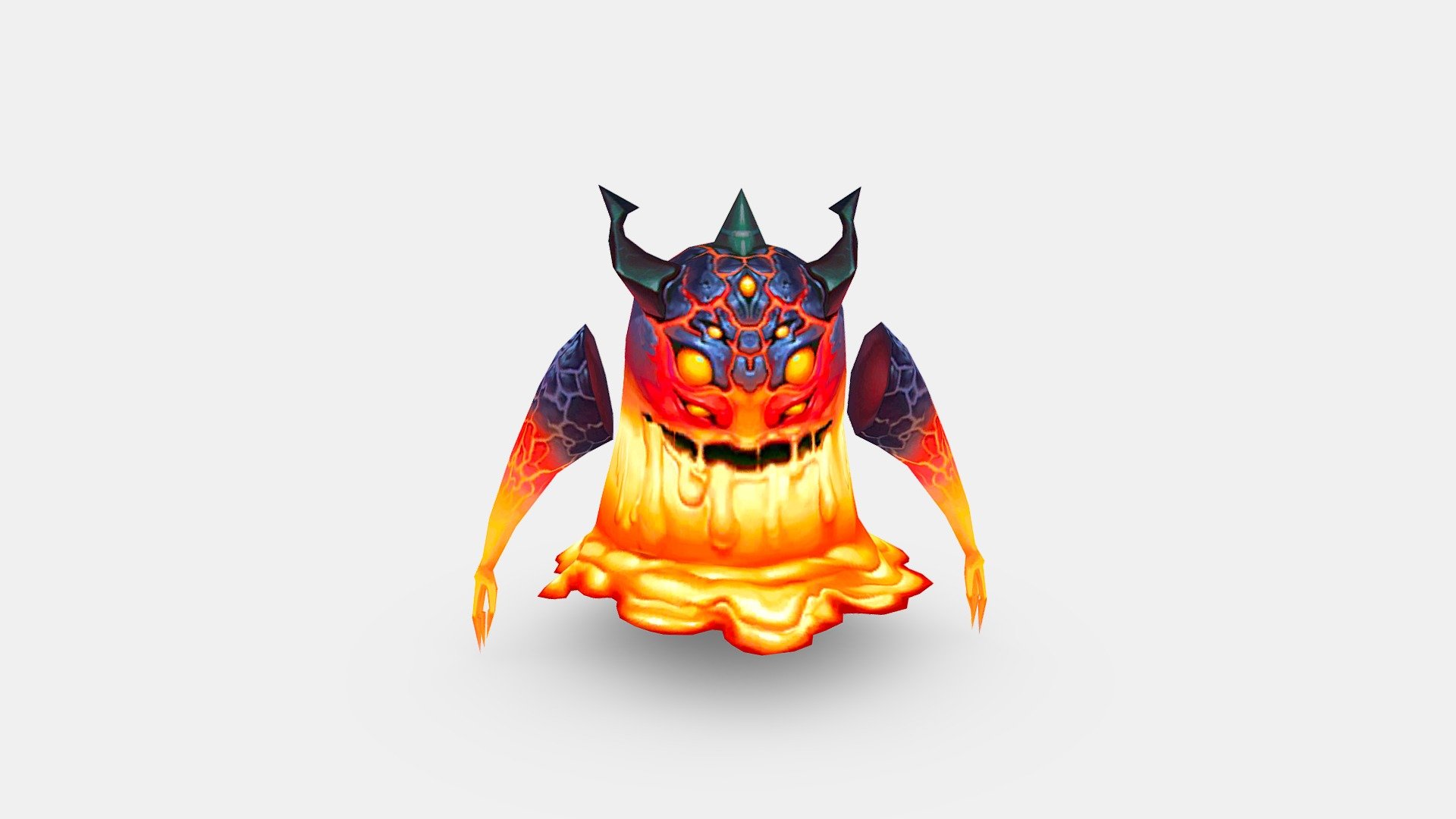 Cartoon lava monster 3d model